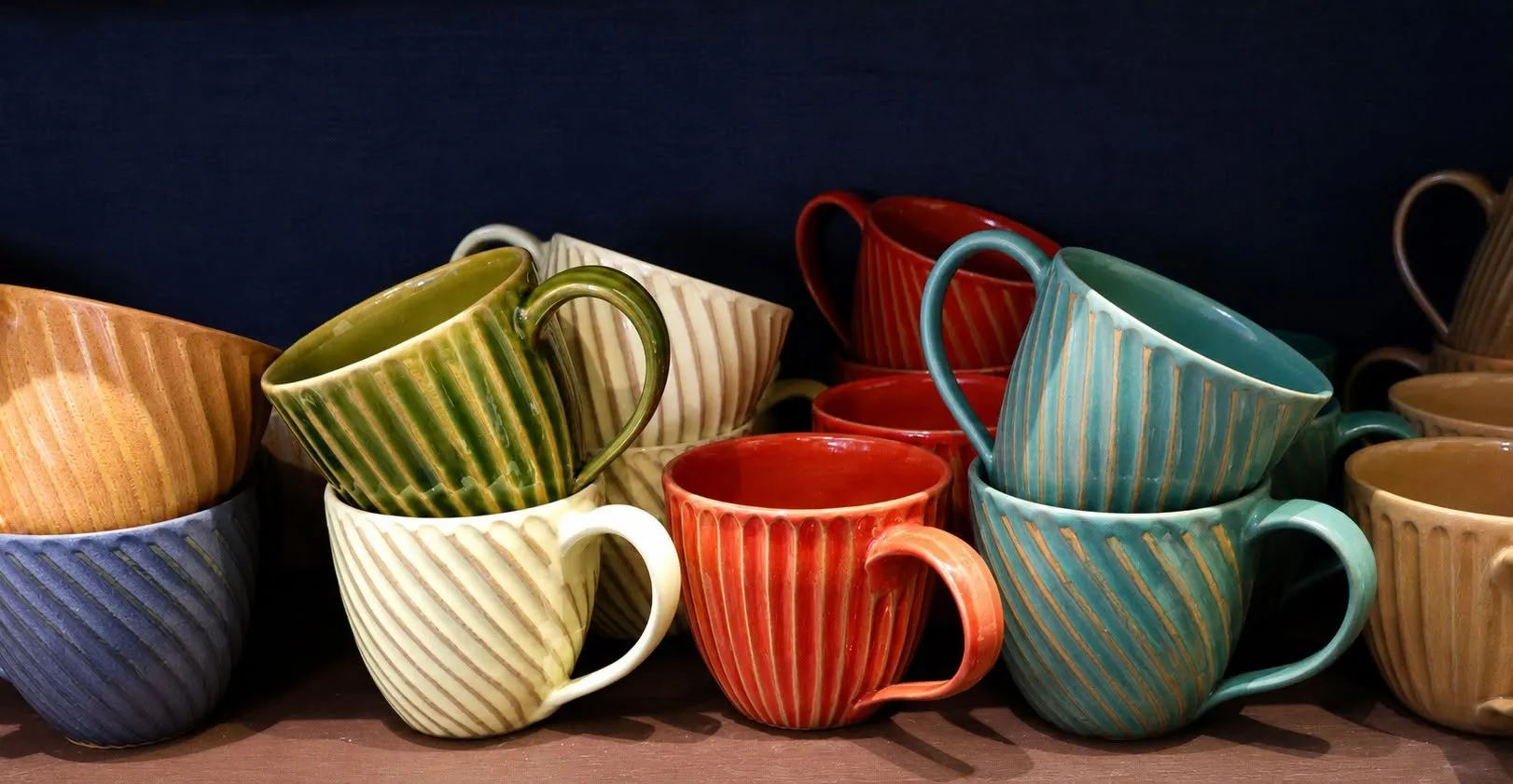 Handcrafted pottery cups