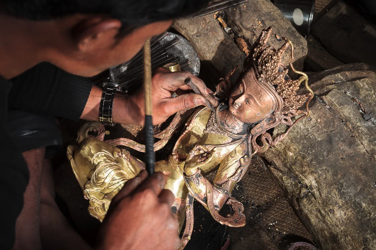 Traditional Nepali metal craft