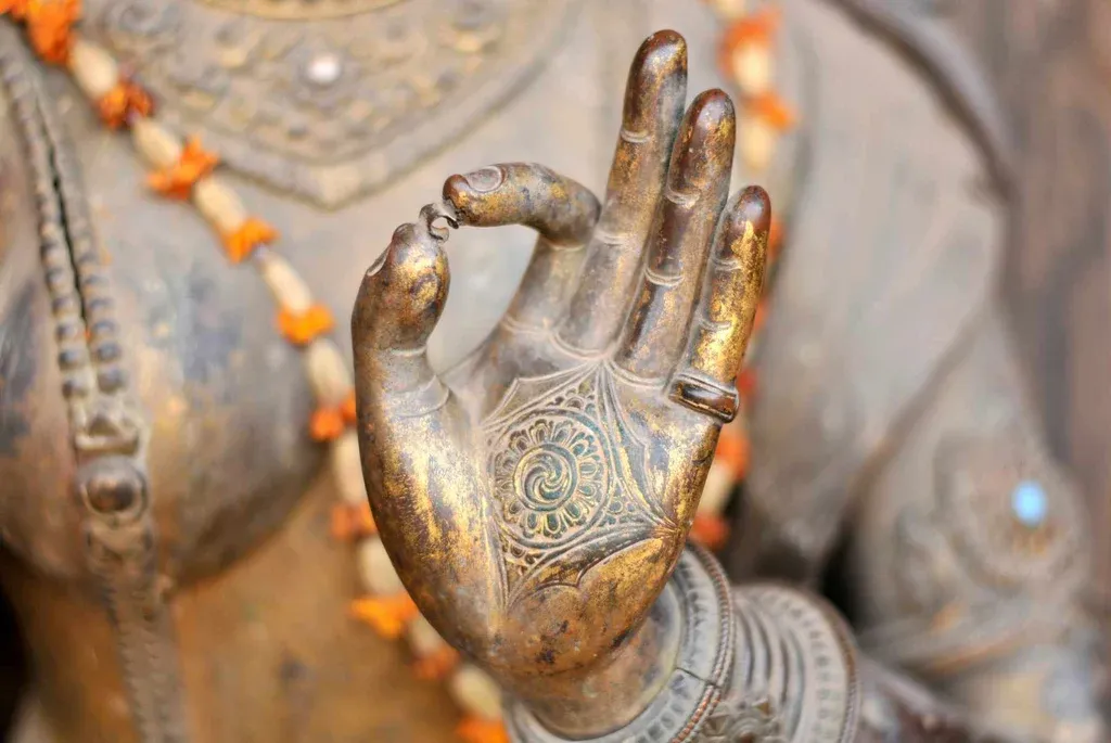Traditional Nepali metal Buddha statue crafted by NHEAK artisans